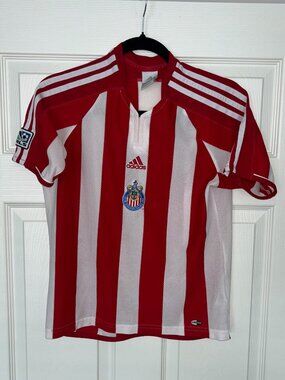 Vintage Adidas Chivas USA MLS Soccer Jersey Red White Climacool Size M 2006 Era